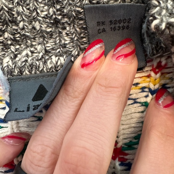 Vintage 80’s/90’s Lizwear Multicolor Fair Island Style Colorful Knit Cardigan S - Picture 3 of 7